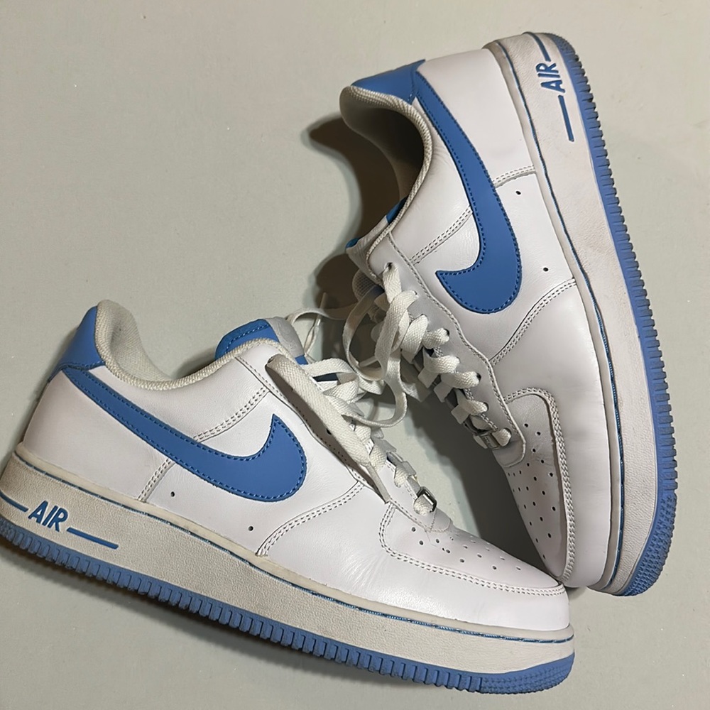 White and Carolina Blue Men’s Nike Air Force Ones